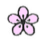 Blüte: 5 blättrig; Einzelblüte; Farbe: rosa